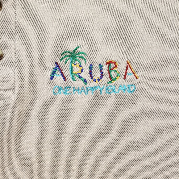 Coco Beach Shirt Mens XL Brown Aruba‎ Short Sleeve Beach Golf Polo - Picture 4 of 14